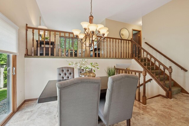 7516 Colorado Ave N, Brooklyn Park, MN 55443 - dining room with a chandelier and stairway