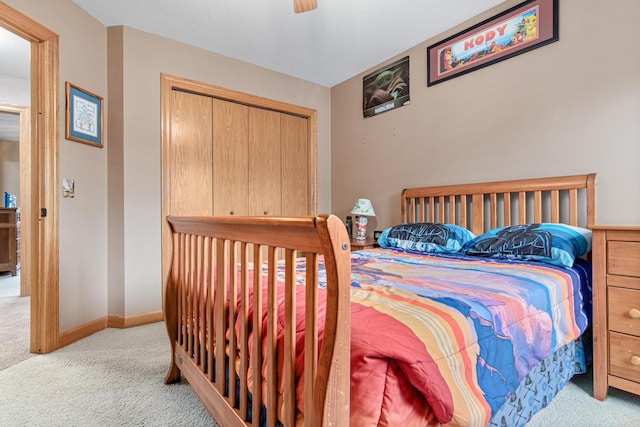 22027 Ethan Ave, Forest Lake, MN 55025 - bedroom featuring light colored carpet and a ceiling fan