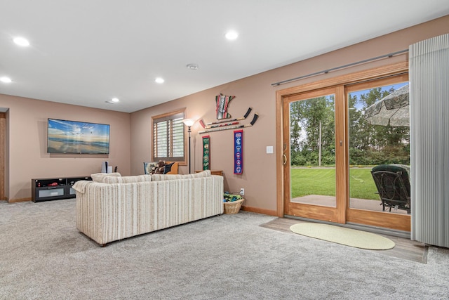 22027 Ethan Ave, Forest Lake, MN 55025 - living room with carpet floors and recessed lighting