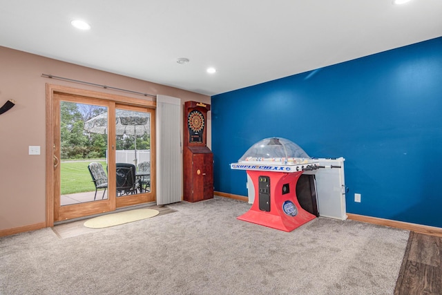 22027 Ethan Ave, Forest Lake, MN 55025 - game room with recessed lighting and carpet