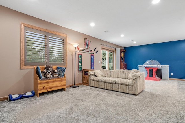 22027 Ethan Ave, Forest Lake, MN 55025 - living area featuring carpet and recessed lighting