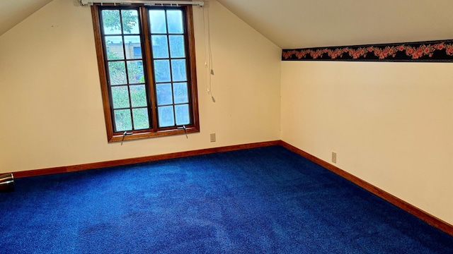 112 4th St E, Park Rapids, MN 56470 - additional living space with vaulted ceiling and dark colored carpet