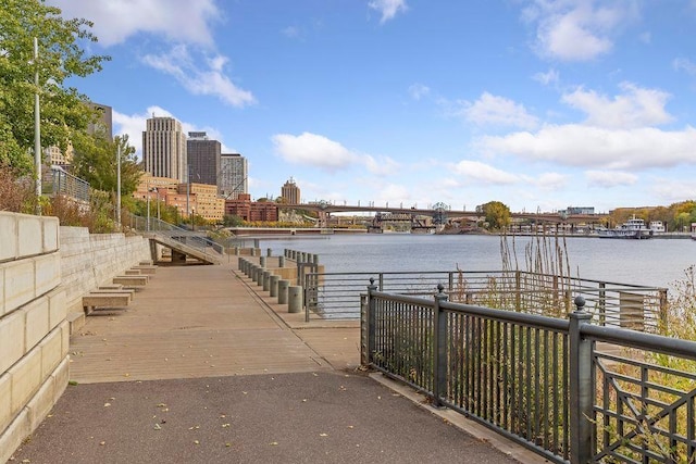 240 Spring St Unit 413, Saint Paul, MN 55102 - view of patio / terrace featuring a water view and a city view
