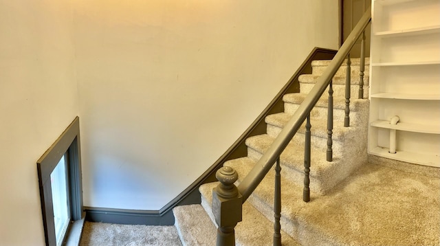 410 10th St SW, Willmar, MN 56201 - staircase featuring carpet