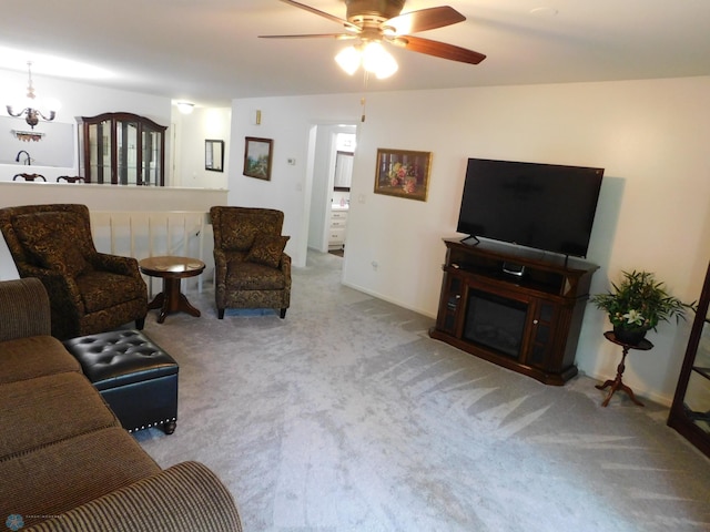 2524 25th Ave S, Fargo, ND 58103 - carpeted living room featuring ceiling fan