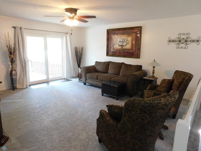 2524 25th Ave S, Fargo, ND 58103 - living room featuring ceiling fan and carpet