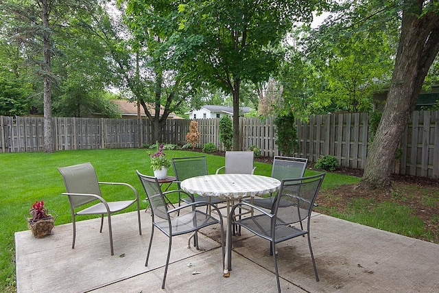 1016 26th Ave N, Saint Cloud, MN 56303 - fenced backyard with a patio area and outdoor dining area