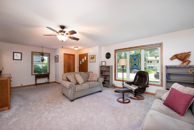 1704 Fair St, Mankato, MN 56001 - carpeted living area featuring plenty of natural light and ceiling fan
