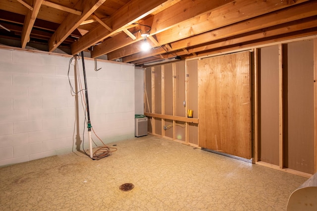 1704 Fair St, Mankato, MN 56001 - unfinished below grade area with concrete block wall and tile patterned floors