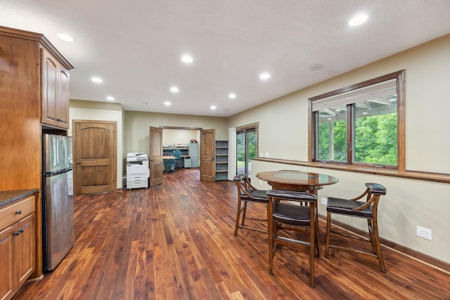 18658 Ponderosa Ct, Eden Prairie, MN 55347 - dining room featuring dark wood finished floors and recessed lighting