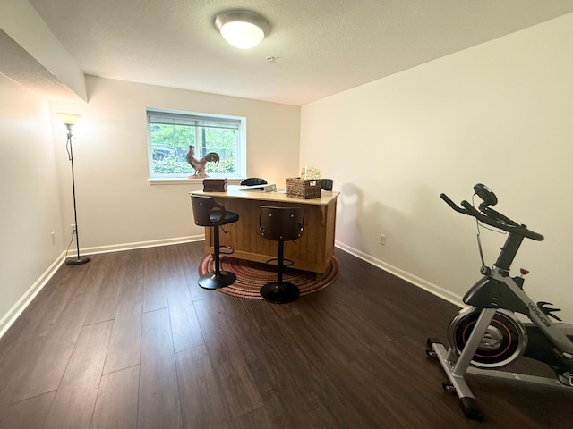 8124 Oakview Ln N Unit 47, Maple Grove, MN 55369 - office area with dark wood finished floors and a textured ceiling