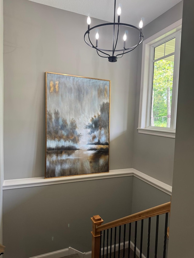 29680 Hidden Forest Blvd, Chisago City, MN 55013 - staircase with a chandelier