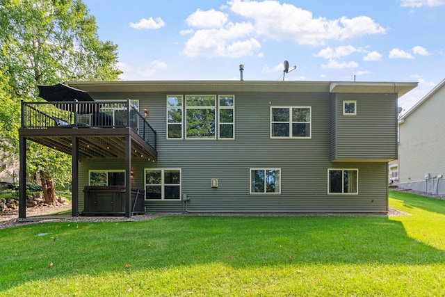 29680 Hidden Forest Blvd, Chisago City, MN 55013 - rear view of property with a deck and a lawn