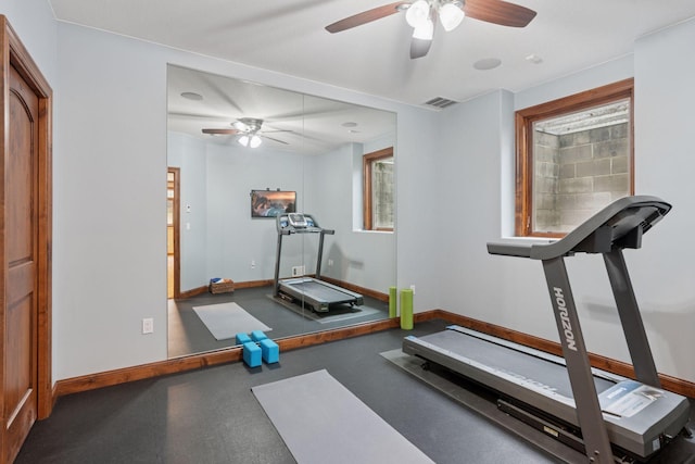 4584 162nd Ln NW, Andover, MN 55304 - exercise room featuring a ceiling fan