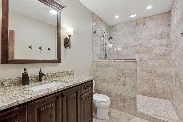 4584 162nd Ln NW, Andover, MN 55304 - bathroom with walk in shower, vanity, and recessed lighting