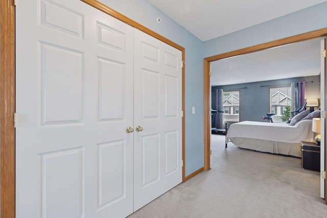 7308 Unity Ln N, Brooklyn Park, MN 55443 - bedroom with a textured ceiling, light colored carpet, and a closet
