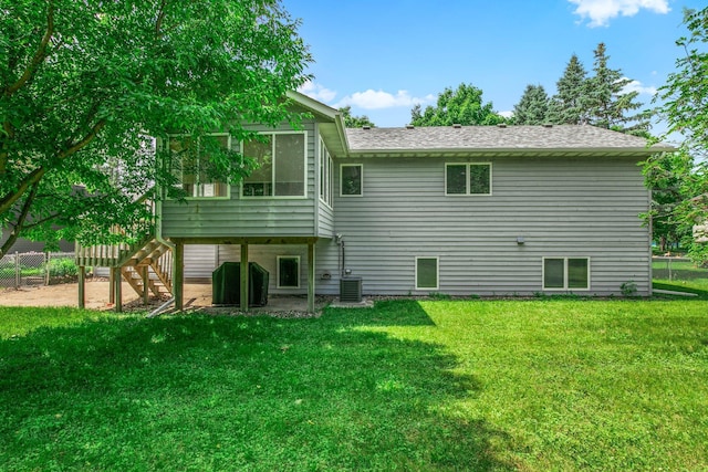 104 9th Ave N, Sartell, MN 56377 - rear view of house with stairs and roof with shingles