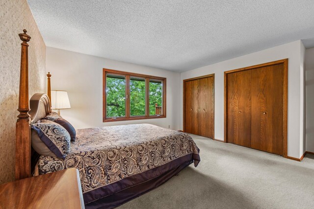 1267 Nursery Hill Ln, Arden Hills, MN 55112 - carpeted bedroom featuring multiple closets and a textured ceiling
