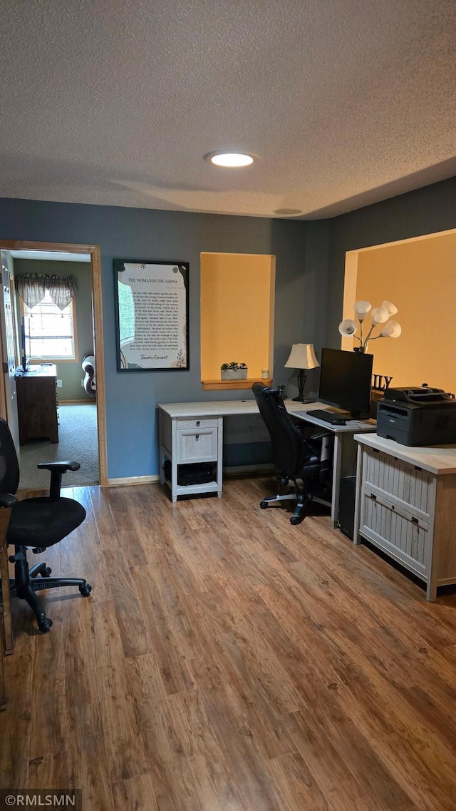 2460 119th Ct NE Unit D, Blaine, MN 55449 - office with a textured ceiling and wood finished floors