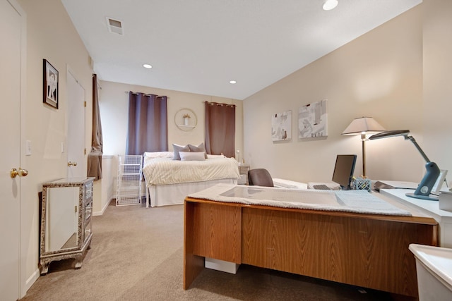 780 Virginia Shores Cir, Excelsior, MN 55331 - bedroom with carpet, a desk, and recessed lighting