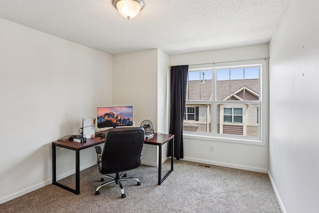 8257 Norwood Ln N, Maple Grove, MN 55369 - carpeted home office with a textured ceiling and baseboards