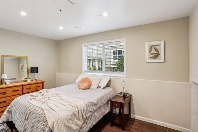 8257 Norwood Ln N, Maple Grove, MN 55369 - bedroom with dark wood-style floors and recessed lighting
