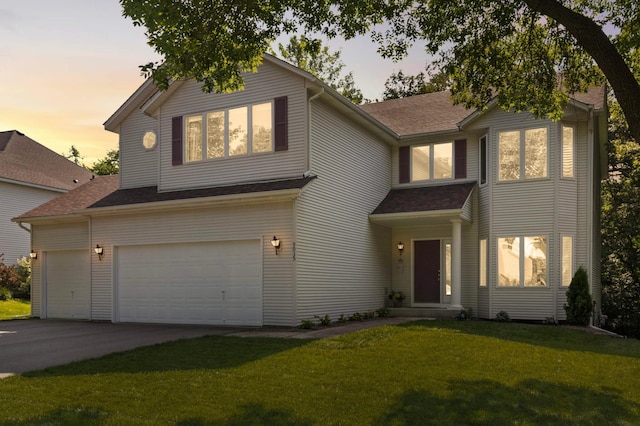 9035 Briarglen Rd, Eden Prairie, MN 55347 - traditional home featuring a lawn, concrete driveway, roof with shingles, and a garage