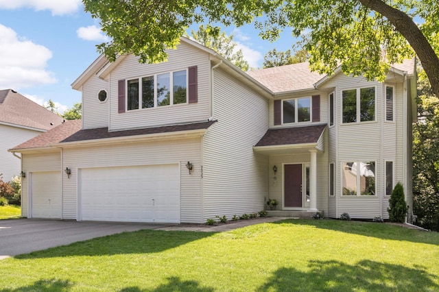 9035 Briarglen Rd, Eden Prairie, MN 55347 - traditional-style home with a front yard, a shingled roof, driveway, and an attached garage