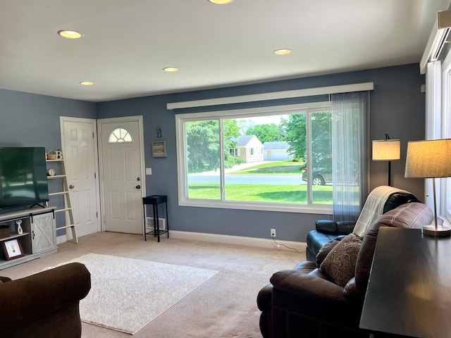 8412 4th Ave S, Bloomington, MN 55420 - living room featuring light colored carpet and recessed lighting