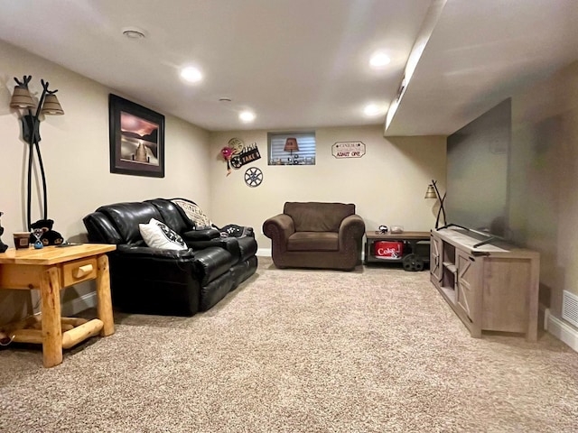 8412 4th Ave S, Bloomington, MN 55420 - living area with carpet flooring and recessed lighting