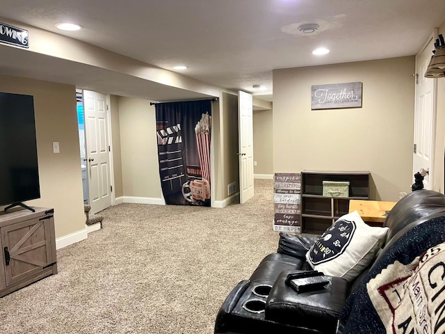 8412 4th Ave S, Bloomington, MN 55420 - living room featuring carpet and recessed lighting