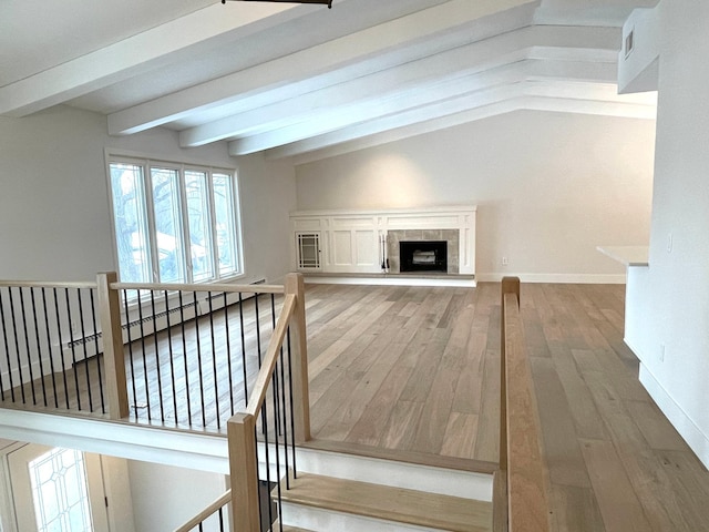 2611 Kyle Ave N, Golden Valley, MN 55422 - unfurnished living room with wood finished floors and a fireplace