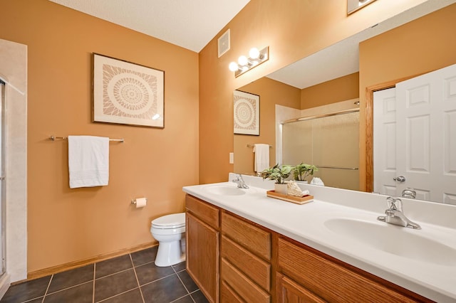 16618 72nd Ct NE, Otsego, MN 55330 - full bathroom featuring a shower stall, tile patterned flooring, and double vanity