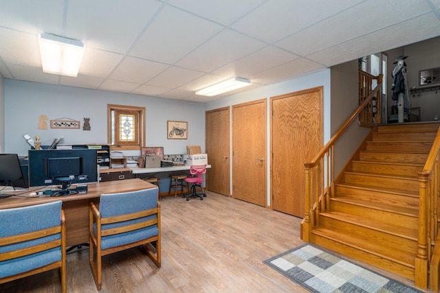 350 3rd St NE, Mcintosh, MN 56556 - home office with a paneled ceiling and light wood finished floors
