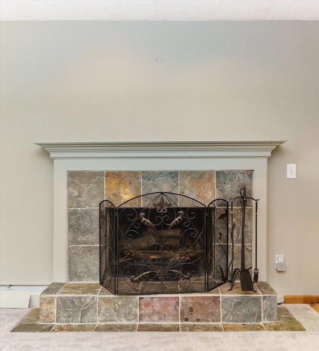 8335 Bush Lake Rd, Bloomington, MN 55438 - detailed view of a fireplace with raised hearth