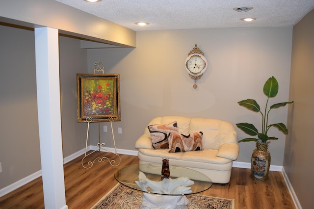 12115 50th Ave N, Plymouth, MN 55442 - living area with wood finished floors and a textured ceiling
