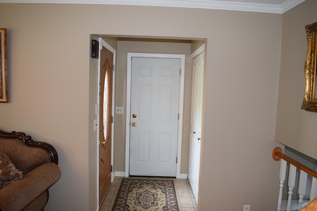 12115 50th Ave N, Plymouth, MN 55442 - doorway to outside with light tile patterned flooring and crown molding