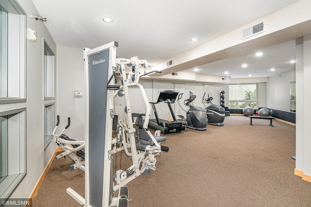 2600 University Ave SE Unit 318, Minneapolis, MN 55414 - workout area featuring carpet flooring and recessed lighting