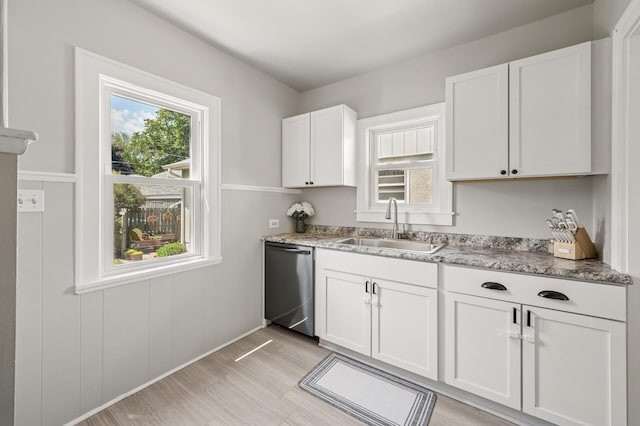 1407 Pascal St N, Saint Paul, MN 55108 - kitchen featuring stainless steel dishwasher and white cabinetry
