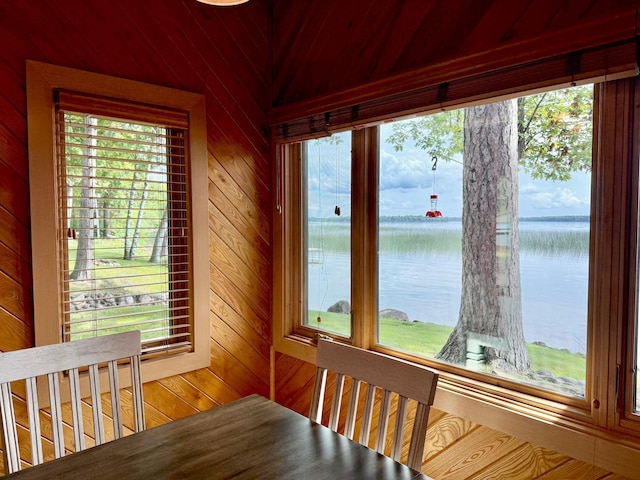 3025 Viewpoint Rd, Isle, MN 56342 - unfurnished sunroom with a water view
