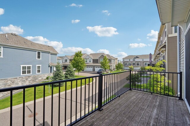8169 Central Park Way N, Maple Grove, MN 55369 - wooden terrace featuring a residential view