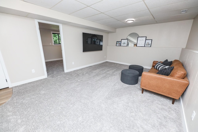 7719 Canary Rd SW, Alexandria, MN 56308 - living area featuring a drop ceiling and carpet