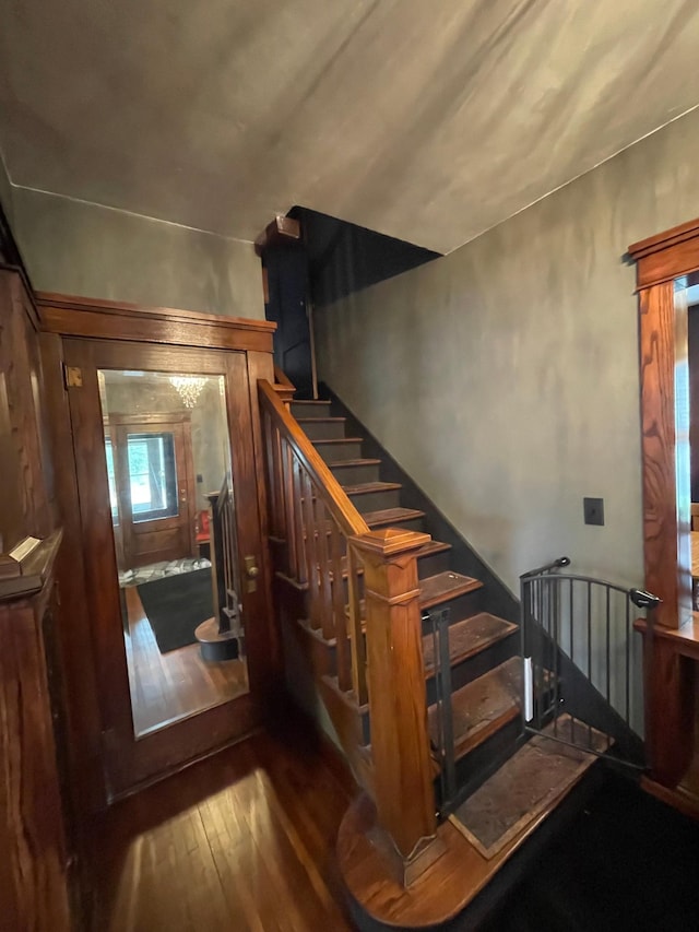 407 Minnesota St, Redwood Falls, MN 56283 - staircase with wood-type flooring