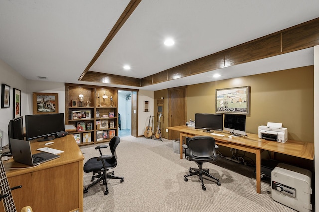 19402 Carson Cir NW, Elk River, MN 55330 - home office featuring carpet and recessed lighting
