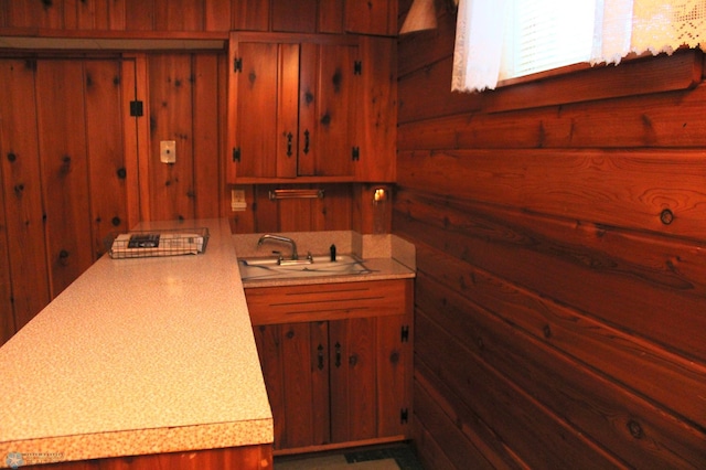 509 24th Ave N, Fargo, ND 58102 - bathroom featuring a sink and wooden walls