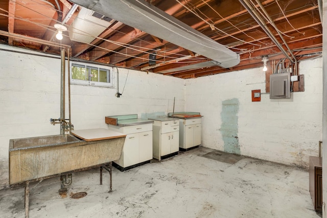 3609 Elliot Ave, Minneapolis, MN 55407 - basement with electric panel and a sink
