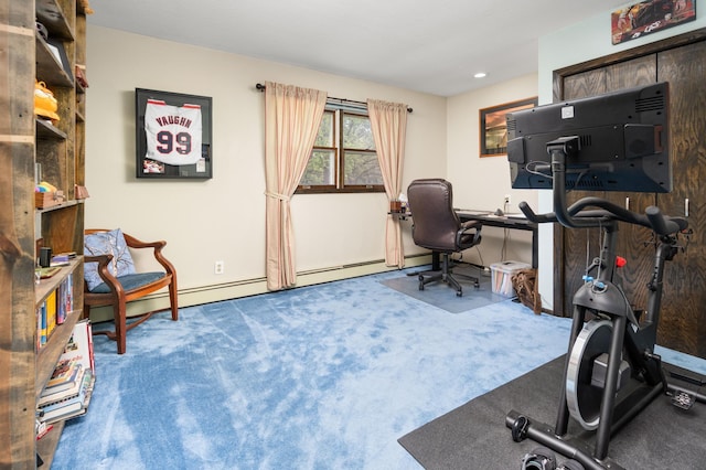 1708 Woodland Rd, Saint Cloud, MN 56304 - carpeted home office with baseboards and recessed lighting