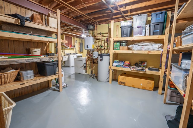 1708 Woodland Rd, Saint Cloud, MN 56304 - storage featuring gas water heater, washer and dryer, and water heater