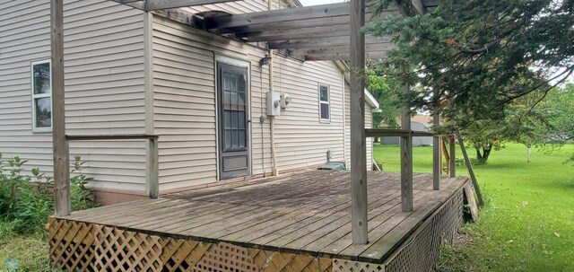 103 Main St S, Kindred, ND 58052 - wooden deck with a pergola and a lawn