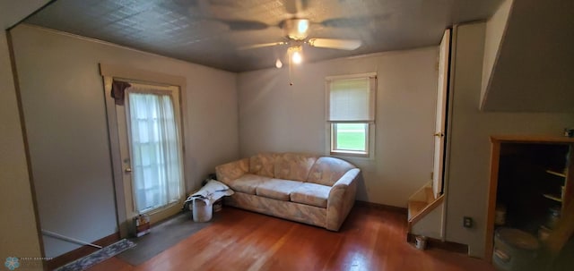 103 Main St S, Kindred, ND 58052 - living area with a ceiling fan and wood finished floors